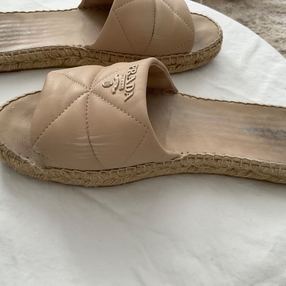 Prada quilted leather espadrilles slides size 41 - Picture 4 of 7